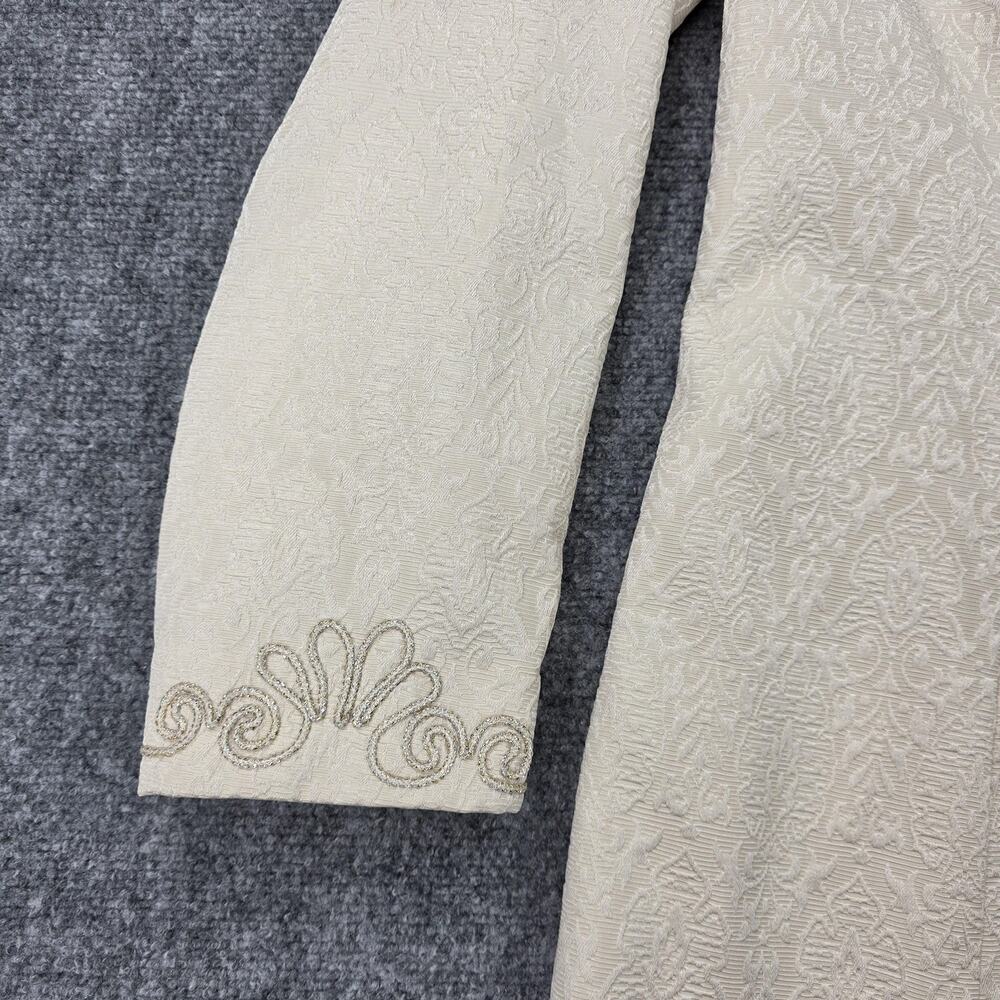 Vintage Hobby Horse Blazer Womens Large Cream Brocade Beaded Metallic Made USA - Picture 12 of 16